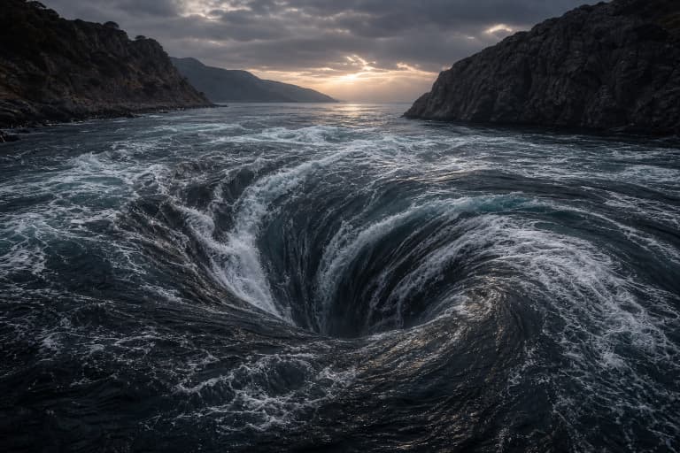 Харибда как морской водоворот.