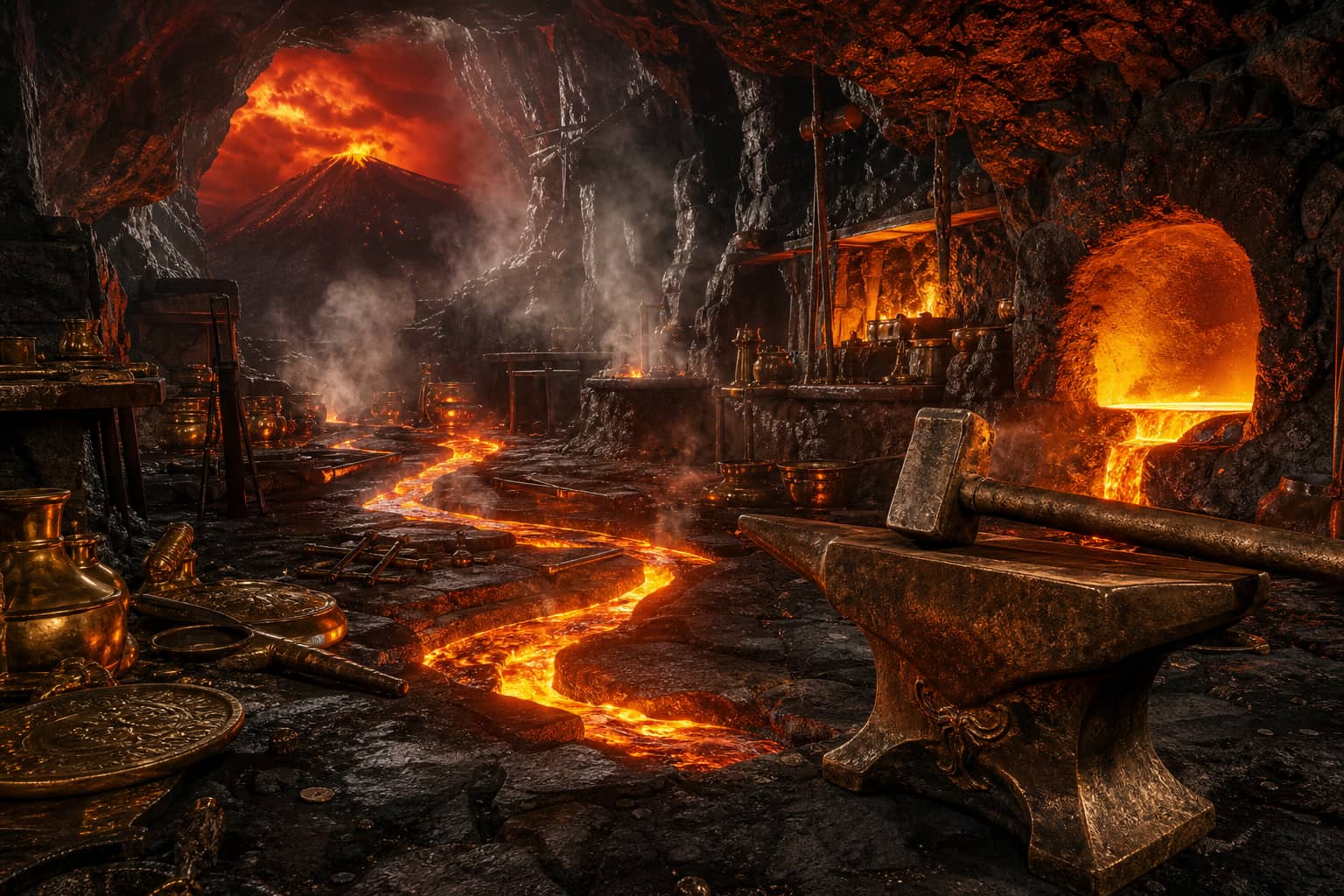 Вулкан: римский бог огня и небесный кузнец богов